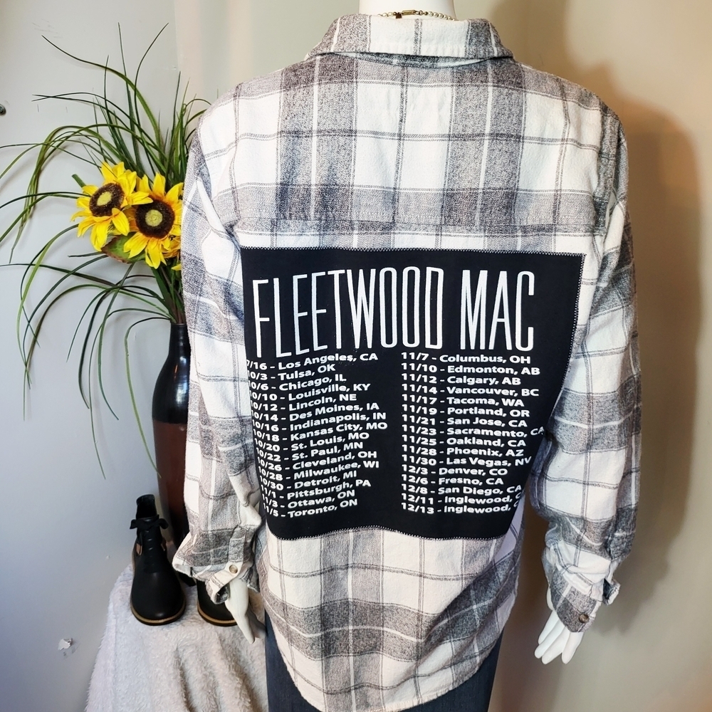 Upcycled Vintage Fleetwood Mac Flannel Shirt - Picture 7 of 7